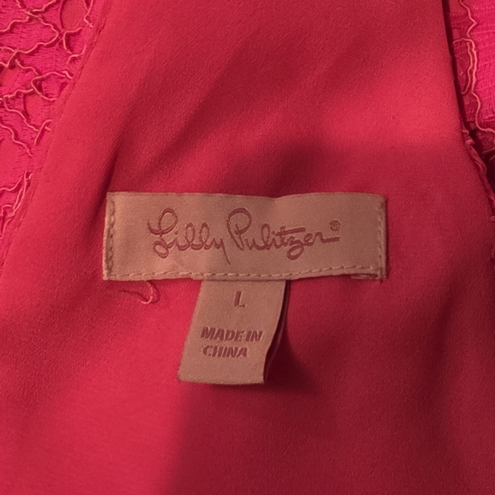Lilly Pulitzer Hot Pink Crochet Halter Dress - Picture 8 of 8